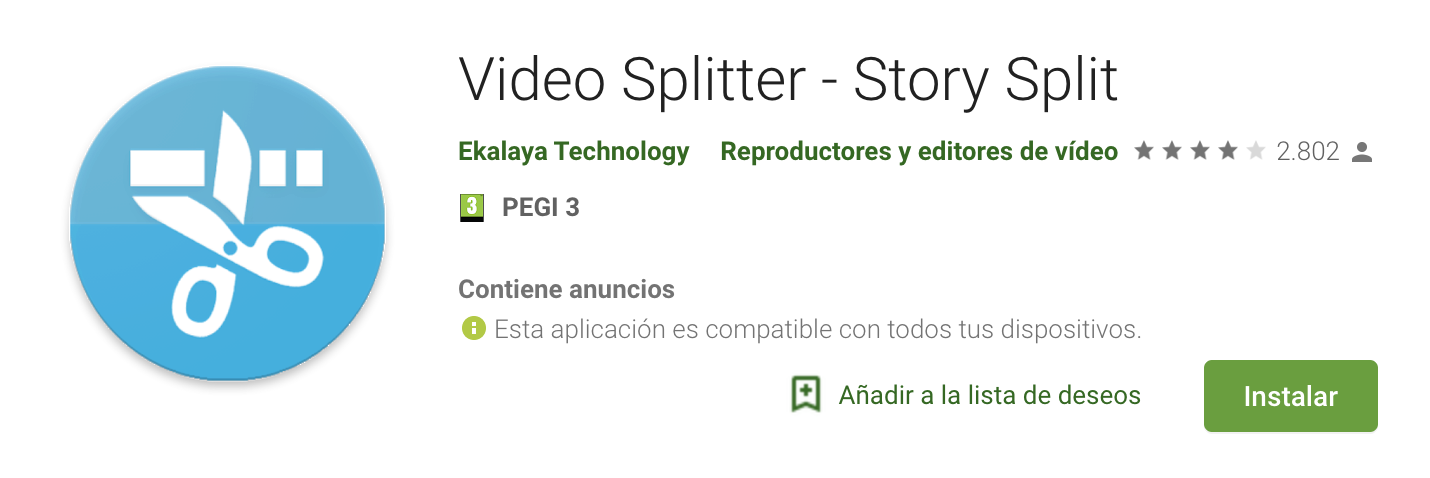 Video Splitter historias instagram